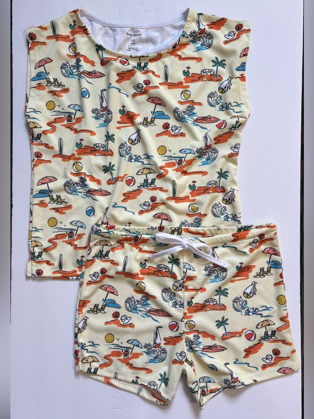 Roller Rabbit Kids Beach-Print Pajama Set